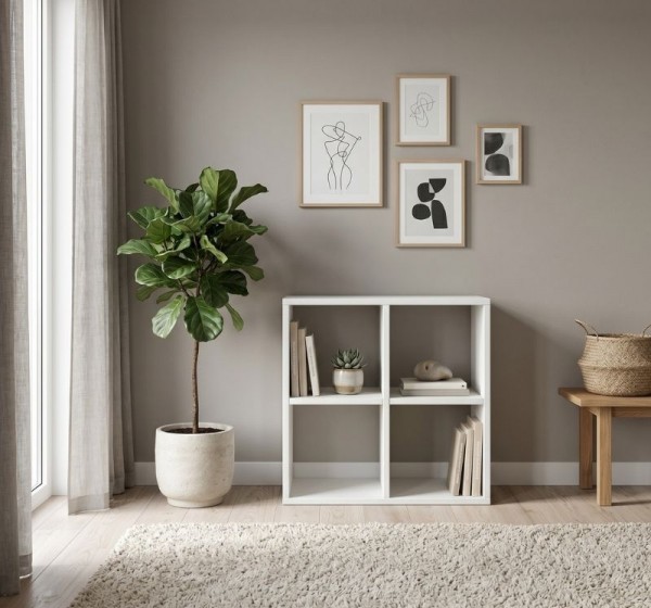 Βιβλιοθήκη Cube Megapap χρώμα λευκό 60x30x60εκ.