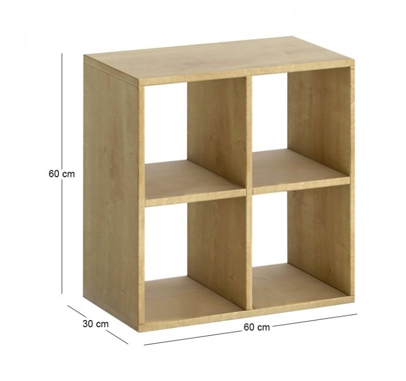 Βιβλιοθήκη Cube Megapap χρώμα sapphire oak 60x30x60εκ.