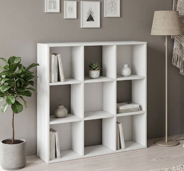 Βιβλιοθήκη Cube Megapap χρώμα λευκό 90x30x90εκ.