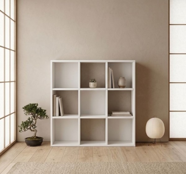 Βιβλιοθήκη Cube Megapap χρώμα λευκό 90x30x90εκ.