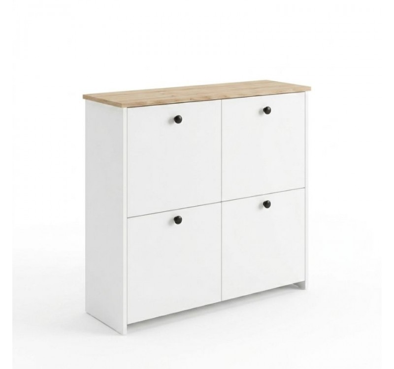 Παπουτσοθήκη Palma Megapap χρώμα λευκό - sapphire oak 90x35x90εκ.