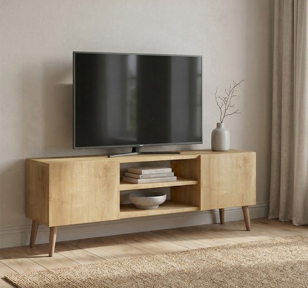 Έπιπλο τηλεόρασης Etna Megapap χρώμα sapphire oak 150x30x45εκ.