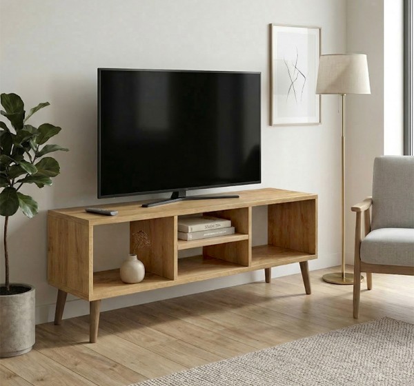 Έπιπλο τηλεόρασης Loren Megapap χρώμα sapphire oak 120x30x40εκ.