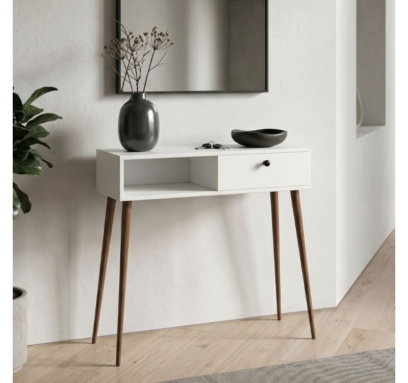 Κονσόλα Napoli Megapap χρώμα λευκό 90x29x88εκ.