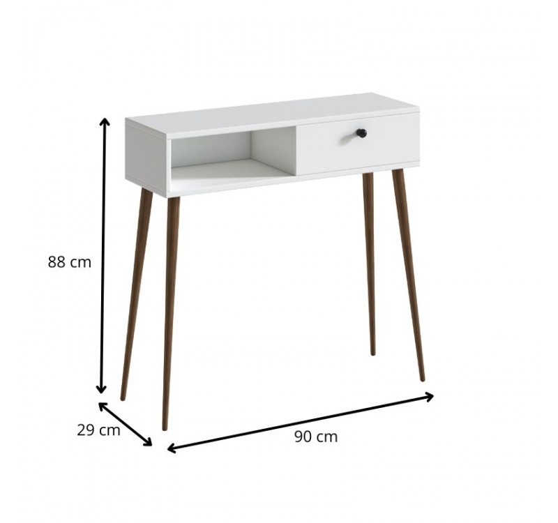 Κονσόλα Napoli Megapap χρώμα λευκό 90x29x88εκ.