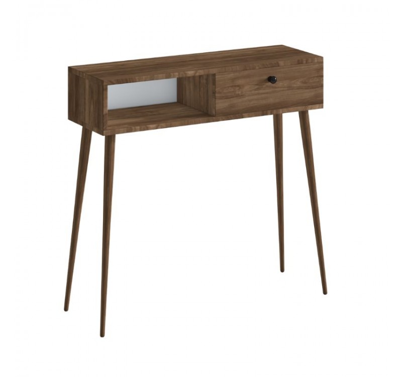 Κονσόλα Napoli Megapap χρώμα καρυδί 90x29x88εκ.