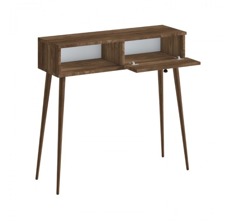 Κονσόλα Napoli Megapap χρώμα καρυδί 90x29x88εκ.