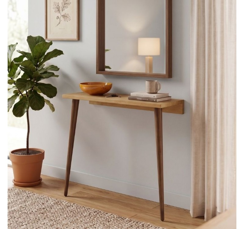 Κονσόλα επιτοίχια Moca Megapap χρώμα sapphire oak 60x22x77εκ.