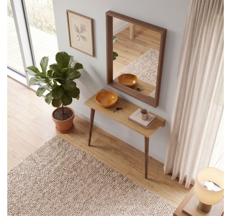 Κονσόλα επιτοίχια Moca Megapap χρώμα sapphire oak 60x22x77εκ.