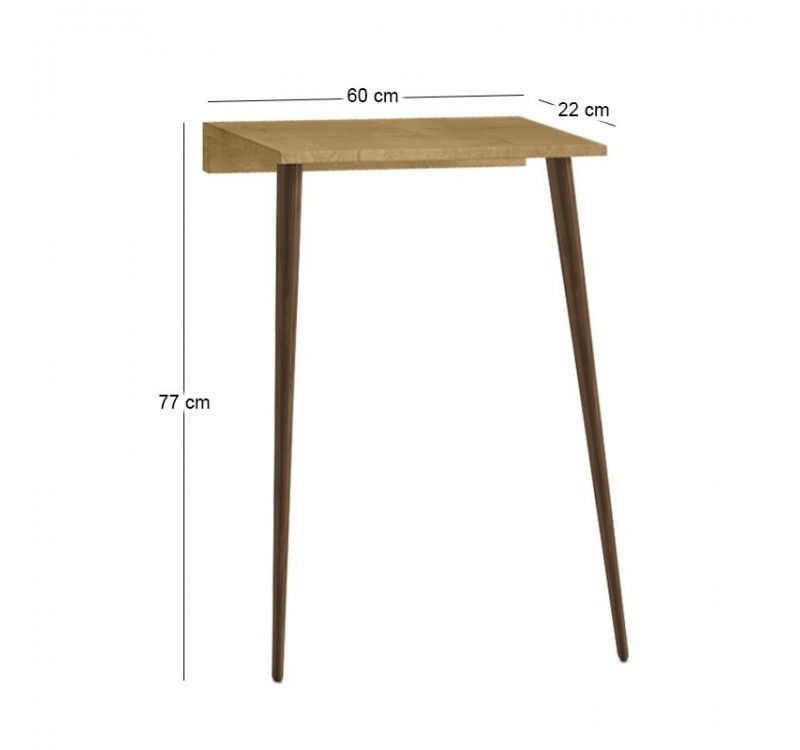 Κονσόλα επιτοίχια Moca Megapap χρώμα sapphire oak 60x22x77εκ.