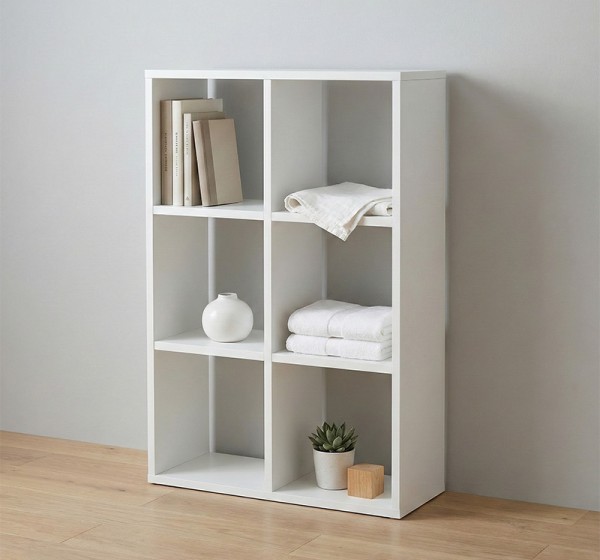 Βιβλιοθήκη Cube Megapap χρώμα λευκό 60x20x90εκ.