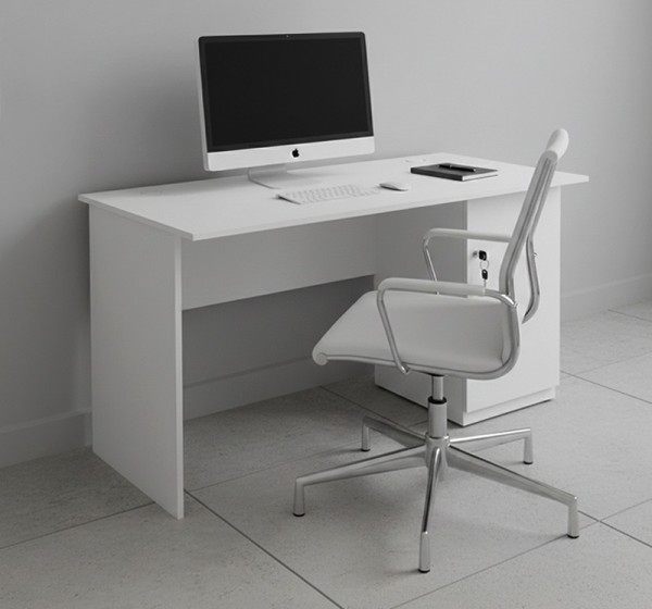 Γραφείο εργασίας με κλειδαριά Moto Megapap χρώμα λευκό 140x60x75εκ.