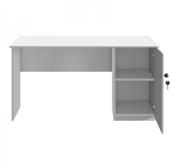 Γραφείο εργασίας με κλειδαριά Moto Megapap χρώμα λευκό 140x60x75εκ.