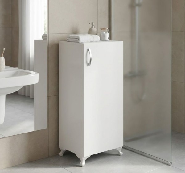 Ντουλάπι κουζίνας - μπάνιου Mine Megapap χρώμα λευκό 30x32x88εκ.