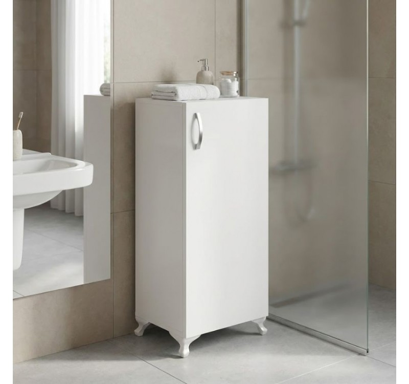 Ντουλάπι κουζίνας - μπάνιου Mine Megapap χρώμα λευκό 30x32x88εκ.