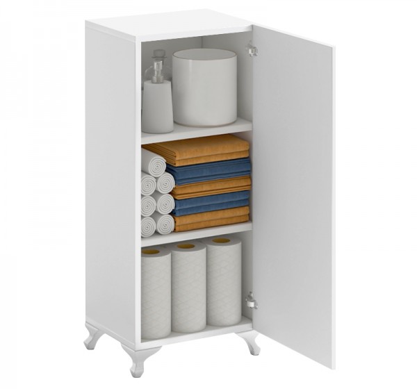 Ντουλάπι κουζίνας - μπάνιου Mine Megapap χρώμα λευκό 30x32x88εκ.