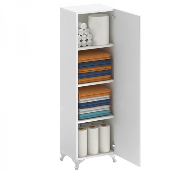 Ντουλάπι κουζίνας - μπάνιου Mine Megapap χρώμα λευκό 30x32x128εκ.