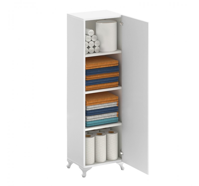 Ντουλάπι κουζίνας - μπάνιου Mine Megapap χρώμα λευκό 30x32x128εκ.