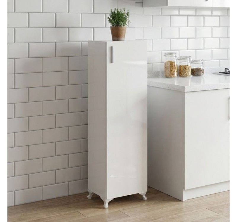 Ντουλάπι κουζίνας - μπάνιου Mine Megapap χρώμα λευκό 30x32x128εκ.