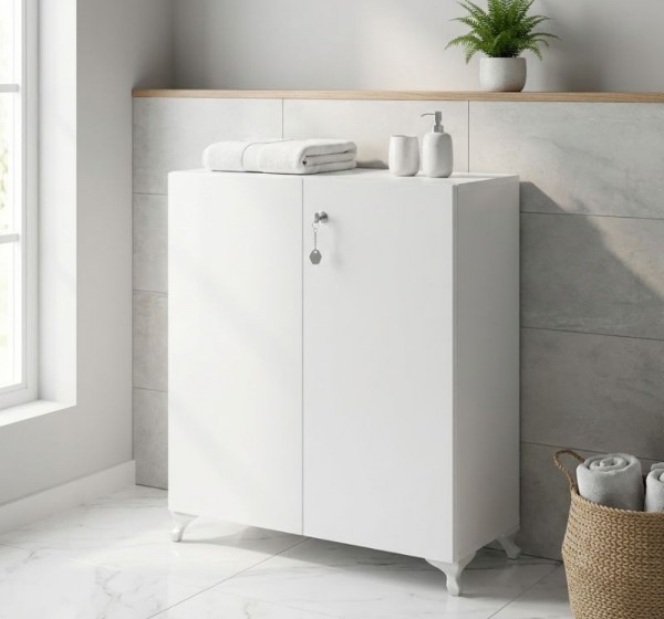 Ντουλάπι με κλειδαριά Cilem Megapap χρώμα λευκό 70x32x88εκ.