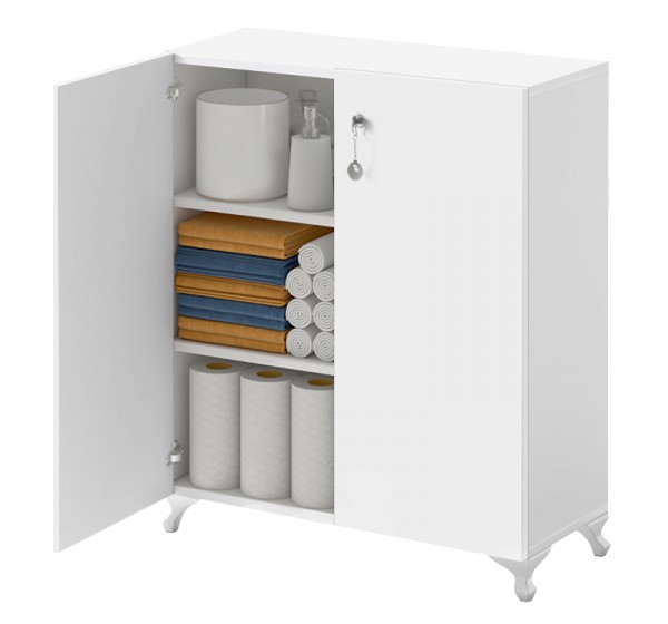 Ντουλάπι με κλειδαριά Cilem Megapap χρώμα λευκό 70x32x88εκ.