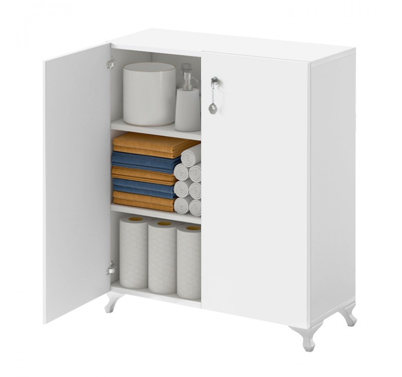 Ντουλάπι με κλειδαριά Cilem Megapap χρώμα λευκό 70x32x88εκ.