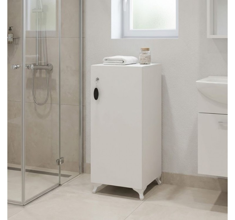 Ντουλάπι με κλειδαριά Zehra Megapap χρώμα λευκό 30x32x88εκ.