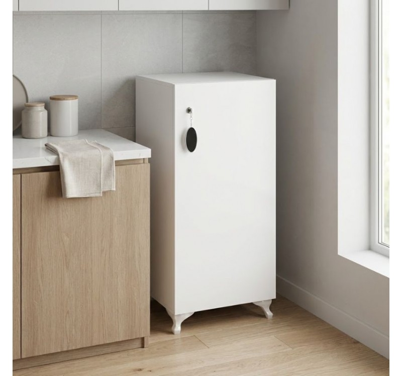 Ντουλάπι με κλειδαριά Zehra Megapap χρώμα λευκό 30x32x88εκ.