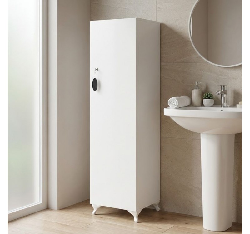 Ντουλάπι με κλειδαριά Zehra Megapap χρώμα λευκό 30x32x128εκ.