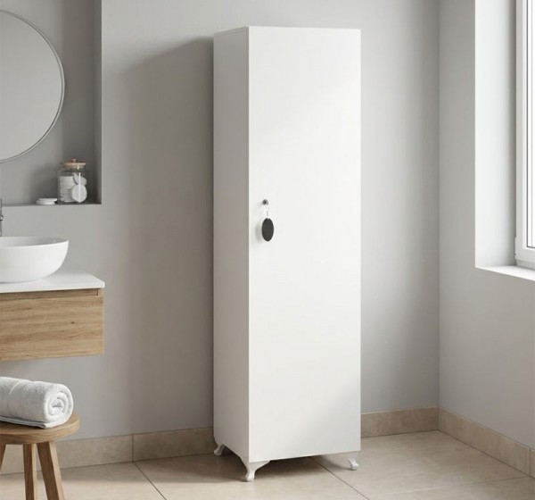 Ντουλάπι με κλειδαριά Zehra Megapap χρώμα λευκό 30x32x168εκ.