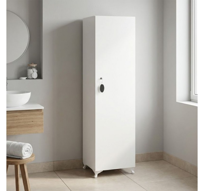 Ντουλάπι με κλειδαριά Zehra Megapap χρώμα λευκό 30x32x168εκ.