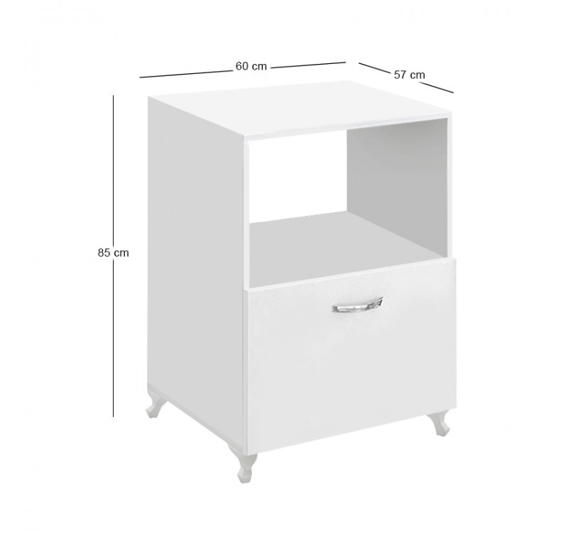 Έπιπλο κουζίνας για φουρνάκι Nadine Megapap χρώμα λευκό 60x57x85εκ.