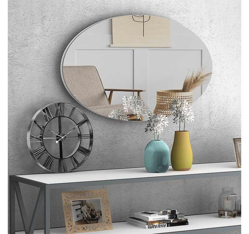 Καθρέπτης τοίχου Vista Megapap χρώμα λευκό 90x50x2,2εκ.