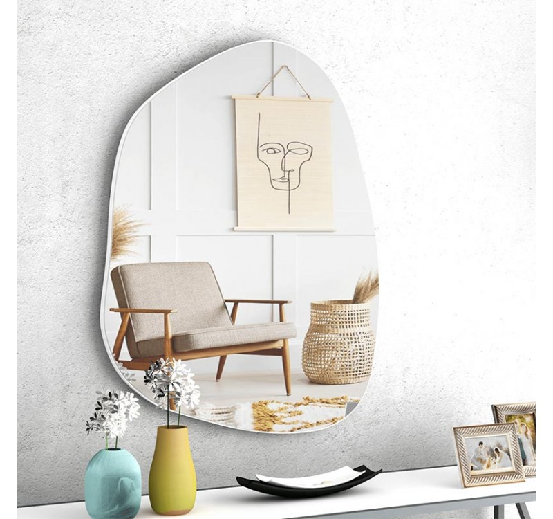 Καθρέπτης τοίχου Denza Megapap χρώμα λευκό 50x70x2,2εκ.