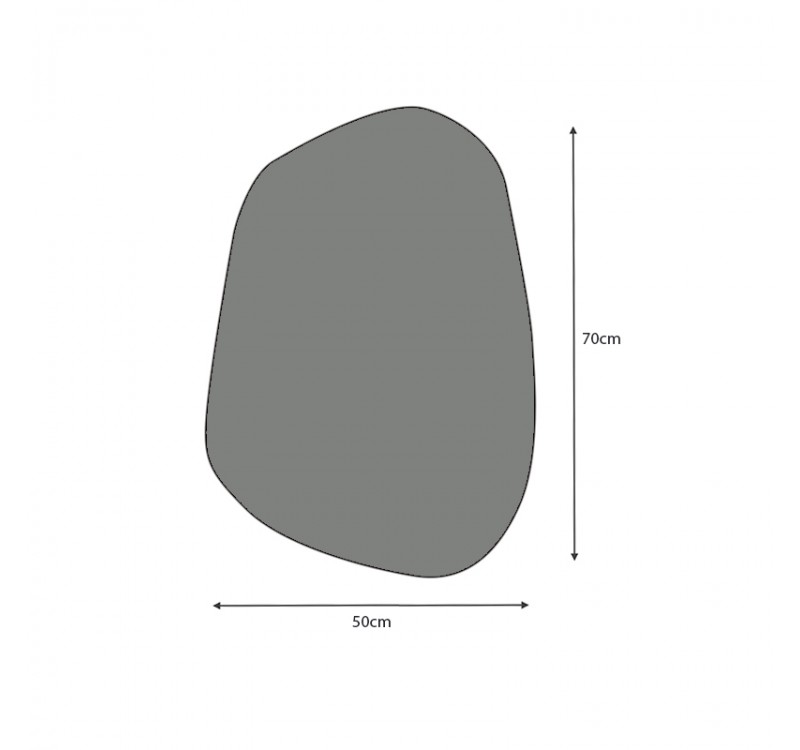 Καθρέπτης τοίχου Denza Megapap χρώμα λευκό 50x70x2,2εκ.