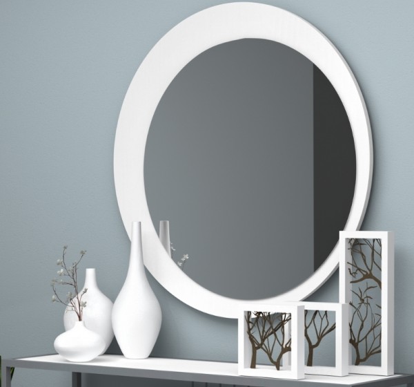 Καθρέπτης τοίχου Moon Megapap χρώμα λευκό Ø88x2,2εκ.