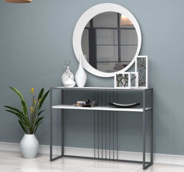 Καθρέπτης τοίχου Moon Megapap χρώμα λευκό Ø88x2,2εκ.