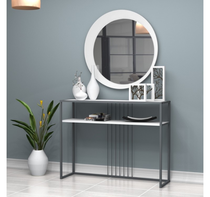 Καθρέπτης τοίχου Moon Megapap χρώμα λευκό Ø88x2,2εκ.