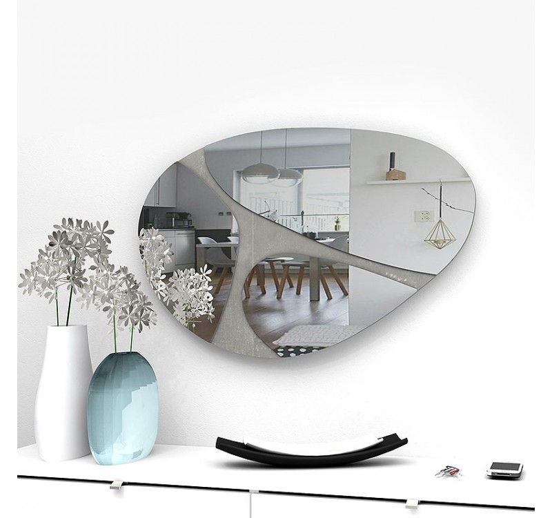 Καθρέπτης τοίχου Leon Megapap χρώμα γκρι 73x49x2,2εκ.