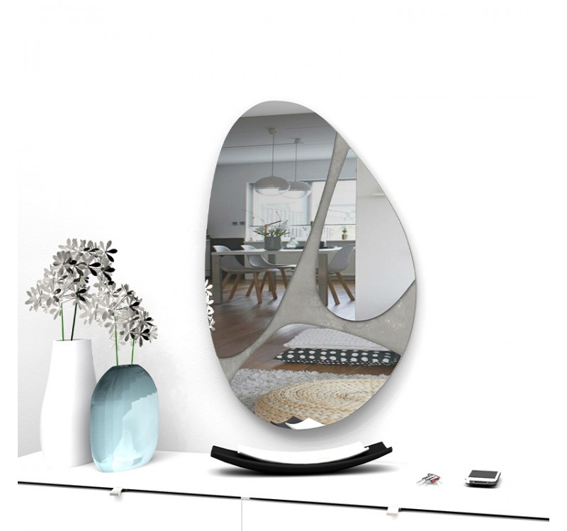 Καθρέπτης τοίχου Leon Megapap χρώμα γκρι 73x49x2,2εκ.