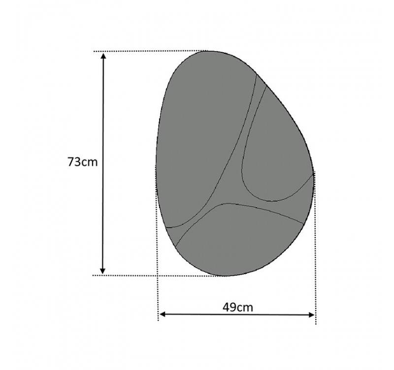 Καθρέπτης τοίχου Leon Megapap χρώμα γκρι 73x49x2,2εκ.