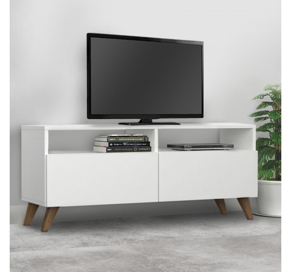 Έπιπλο τηλεόρασης Inci Megapap χρώμα λευκό 120x35x50εκ.