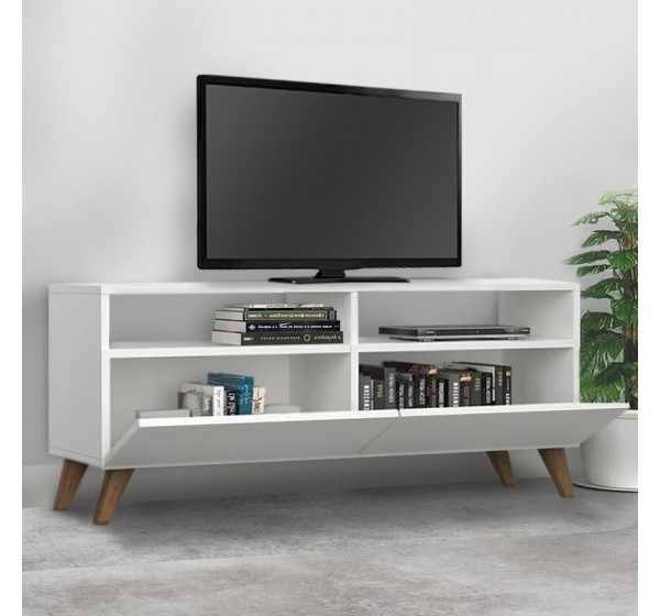 Έπιπλο τηλεόρασης Inci Megapap χρώμα λευκό 120x35x50εκ.