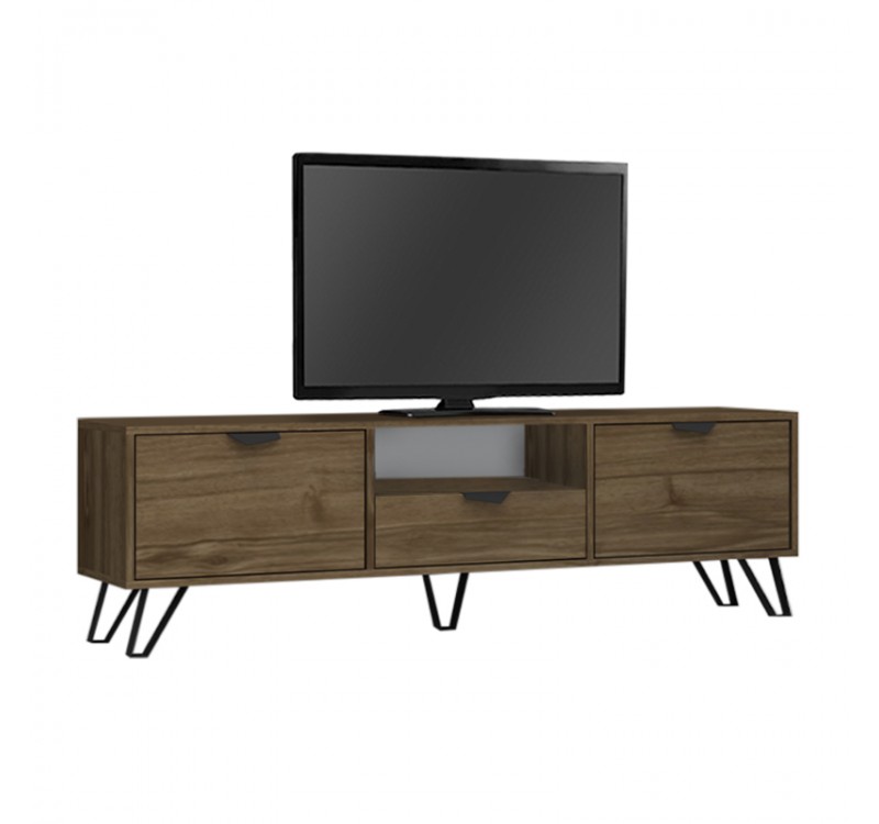 Έπιπλο τηλεόρασης Jasmine Megapap χρώμα καρυδί 170x35x50εκ.