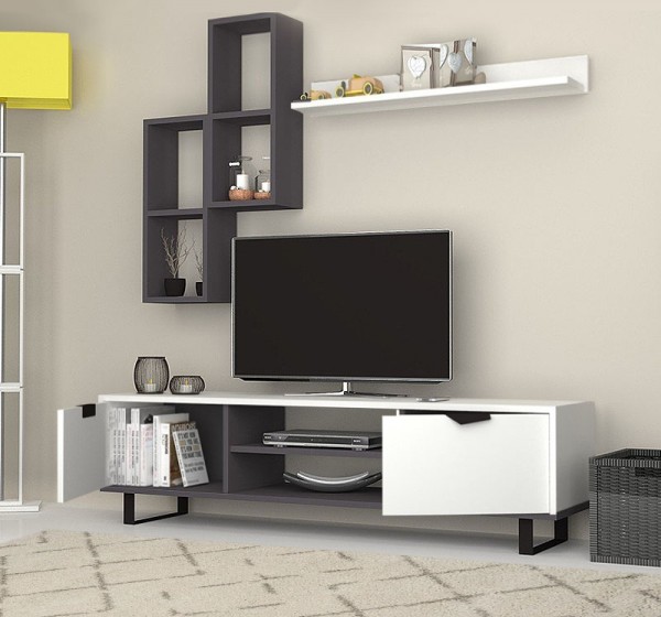 Σύνθεση τηλεόρασης Lonsa Megapap χρώμα λευκό 160x35x40εκ.