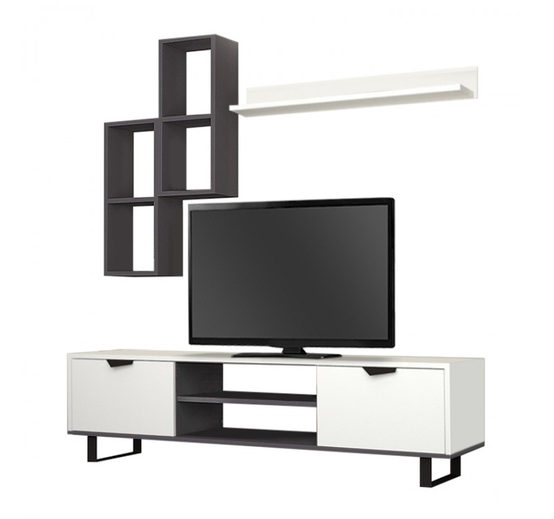 Σύνθεση τηλεόρασης Lonsa Megapap χρώμα λευκό 160x35x40εκ.