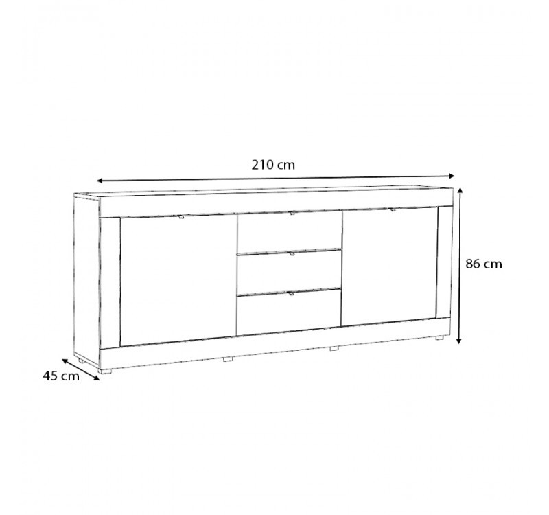 Μπουφές Ocean Megapap χρώμα γκρι σκυροδέματος 210x45x86εκ.