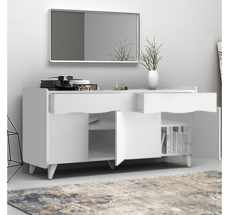 Μπουφές Sila Megapap χρώμα λευκό 140x45x72εκ.