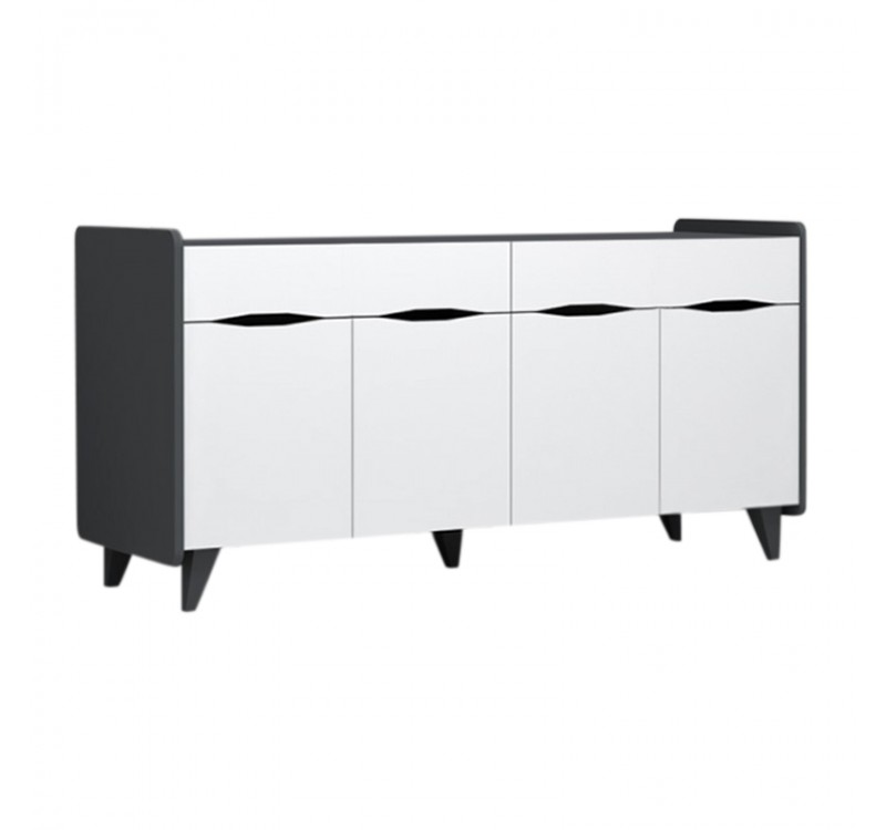 Μπουφές Sila Megapap χρώμα λευκό - ανθρακί 140x45x72εκ.