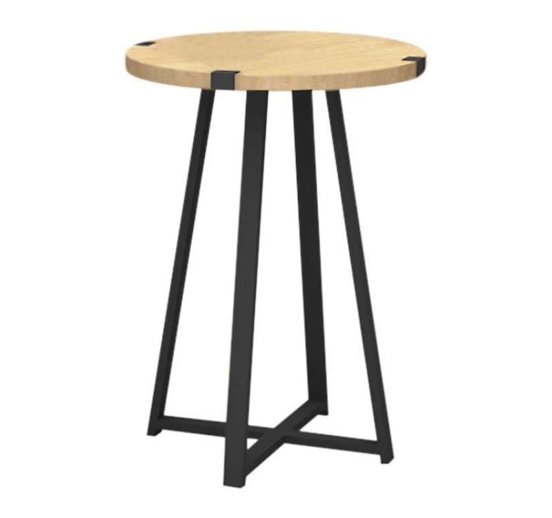 Τραπεζάκι βοηθητικό Pedro Megapap χρώμα φυσικό οξιάς - ανθρακί 44x44x58εκ.